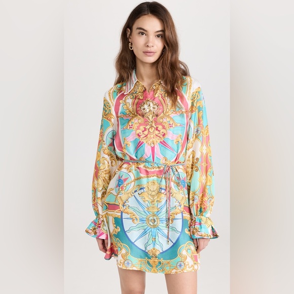 🩷SOLD🩷Camilla Shift Shirt Dress With Crochet Collar Sail Away With Me - Picture 3 of 17